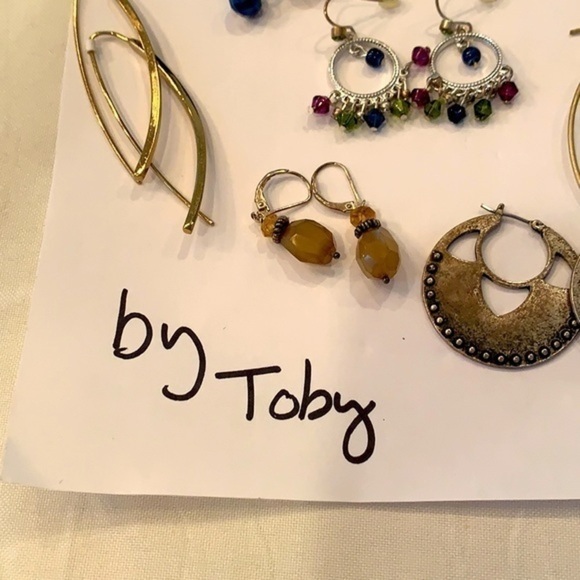 9 pair earring lot bundle one Napier chunky hoops - Picture 6 of 7